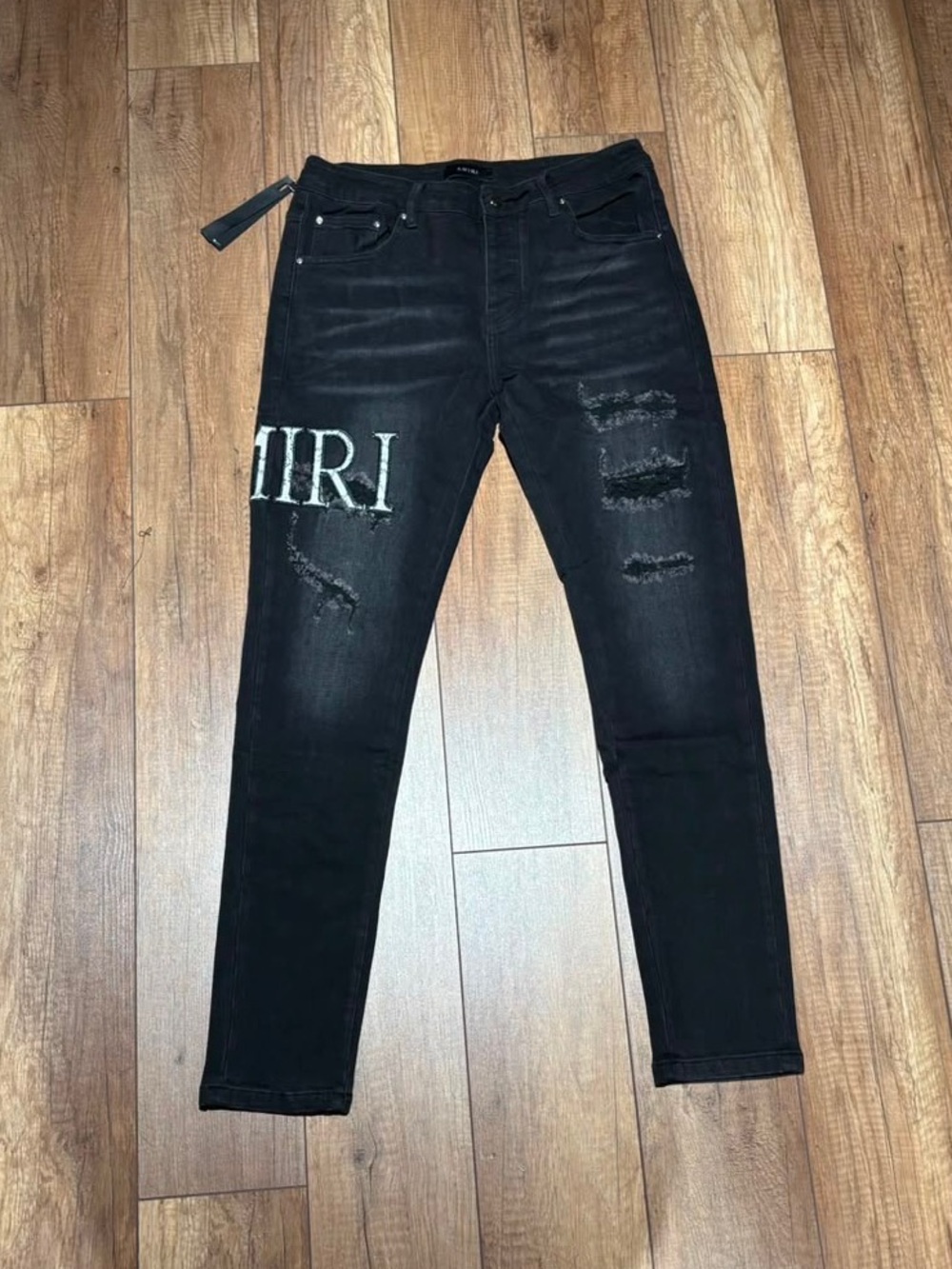 Amiri Mens Black Ripped Slim Fit Jeans Waist Size 32 Brand New